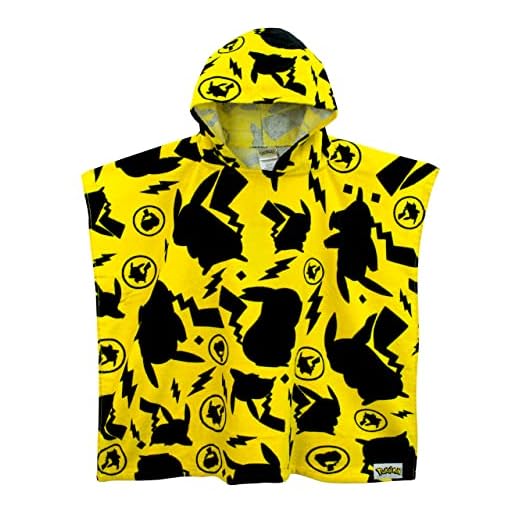 Pokemon Toalla para niños o niñas | Toalla Poncho con Capucha de Pikachu para Niños | Toallas para Nadar en la Piscina y en la Playa