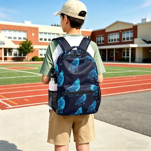 Sac à dos école Cool Wolf léger et robuste pour adolescents