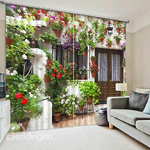 CVR Home Decor D3 Printed Beautifully Desgin Polyester Fabric Curtainss-Pack of 2PCS Curtains with Eyelet Ring LongDoor(9Feet4x9 LongDoor-[958]