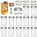 UHAPEER Mason Jars 250ml, 12 PCS Barattolo di marmellata spezie in Vetro, Vasetti gelatina con coperchi, etichette, corda canapa, Per, marmellata, miele, regali nozze, alimenti per l'infanzia