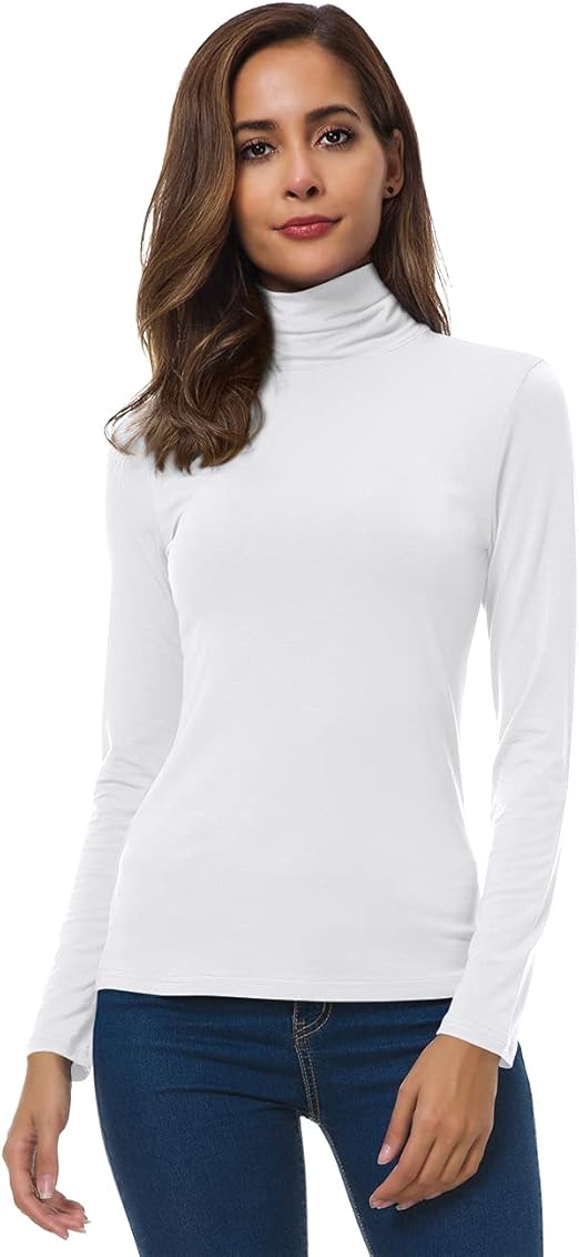 Amazon.com: VOBCTY Womens Long Sleeve Turtleneck Lightweight Slim Active Shirt White XX-Large : Clothing, Shoes & Jewelry