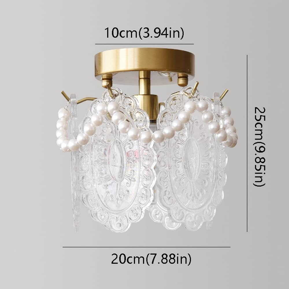 Indoor Glass Small Ceiling Light 1-Light Flush Mount Ceiling Light - Bedroom Bathroom Close to Ceiling Light Fixtures Home Hallway Flush Mount Light Fixtures,Perfect Match