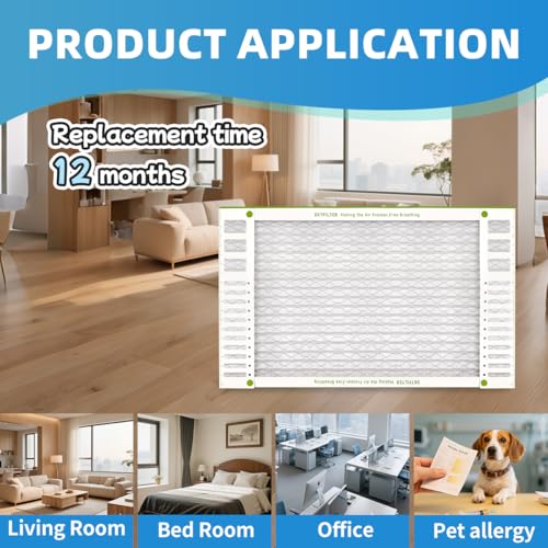 Image of 20x30x1 Air Filter AC Furnace MERV 13 Comparable with MPR 1900 FPR 10 HVAC Air Condition cabin Vent Fan Electrostatic Pleated Actual Size 19.49 x 29.49 x 0.75 6 Packs