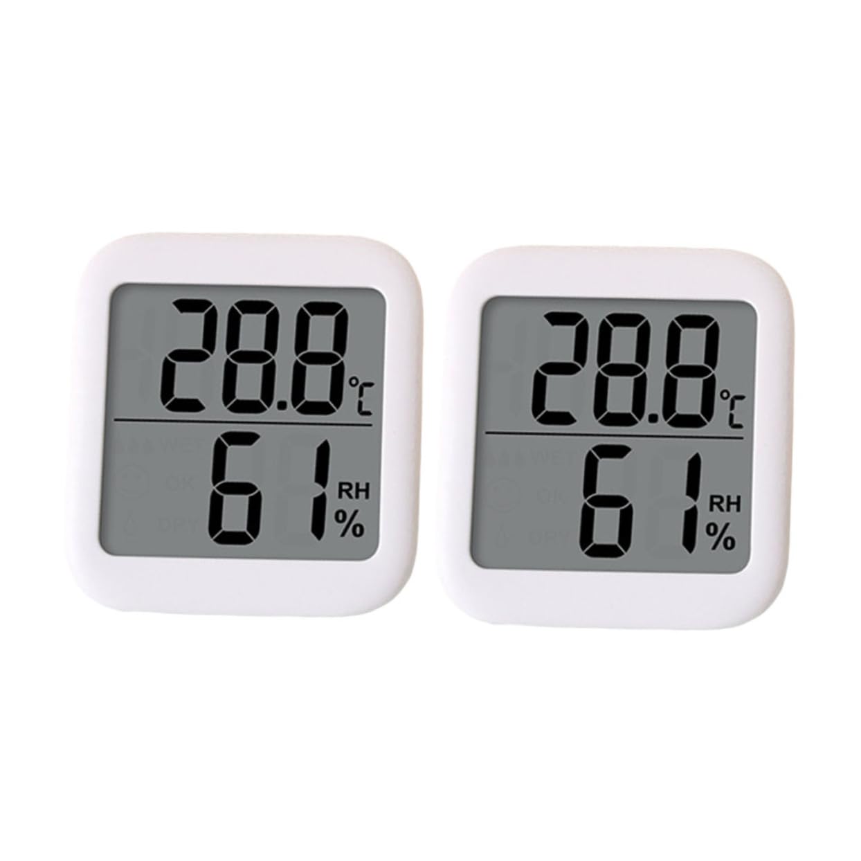 Thermomètre Hygromètre Intérieur Numérique Blanc 2 Pièces