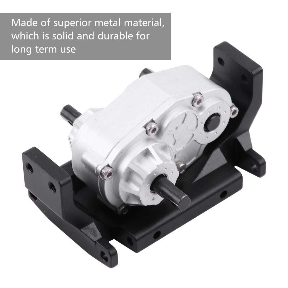 NDNCZDHC Cassa di Trasferimento RC, Scatola del Cambio di Trasferimento in Metallo con Supporto Adatto per Auto Cingolate RC 1/10 D90 D110 SCX10