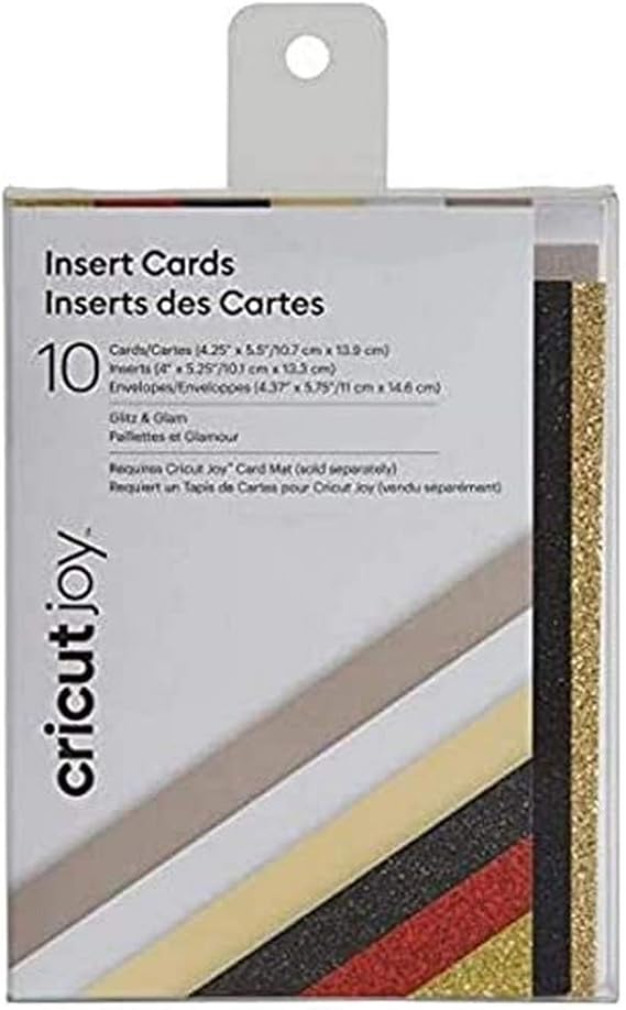 Cricut Échantillon d'insert de Cartes Cricut Joy™, Paillettes et Glamour