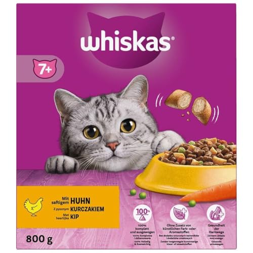 WHISKAS® Karton Trocken 7+ mit Huhn 800g