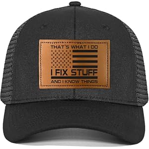 Fathers day hat gifts for dad menhim husband grandpa dad gifts for fathers day ideas birthday 40th 50th 60th 70th 80th i fix stuff dad trucker hat black  urban country home decor