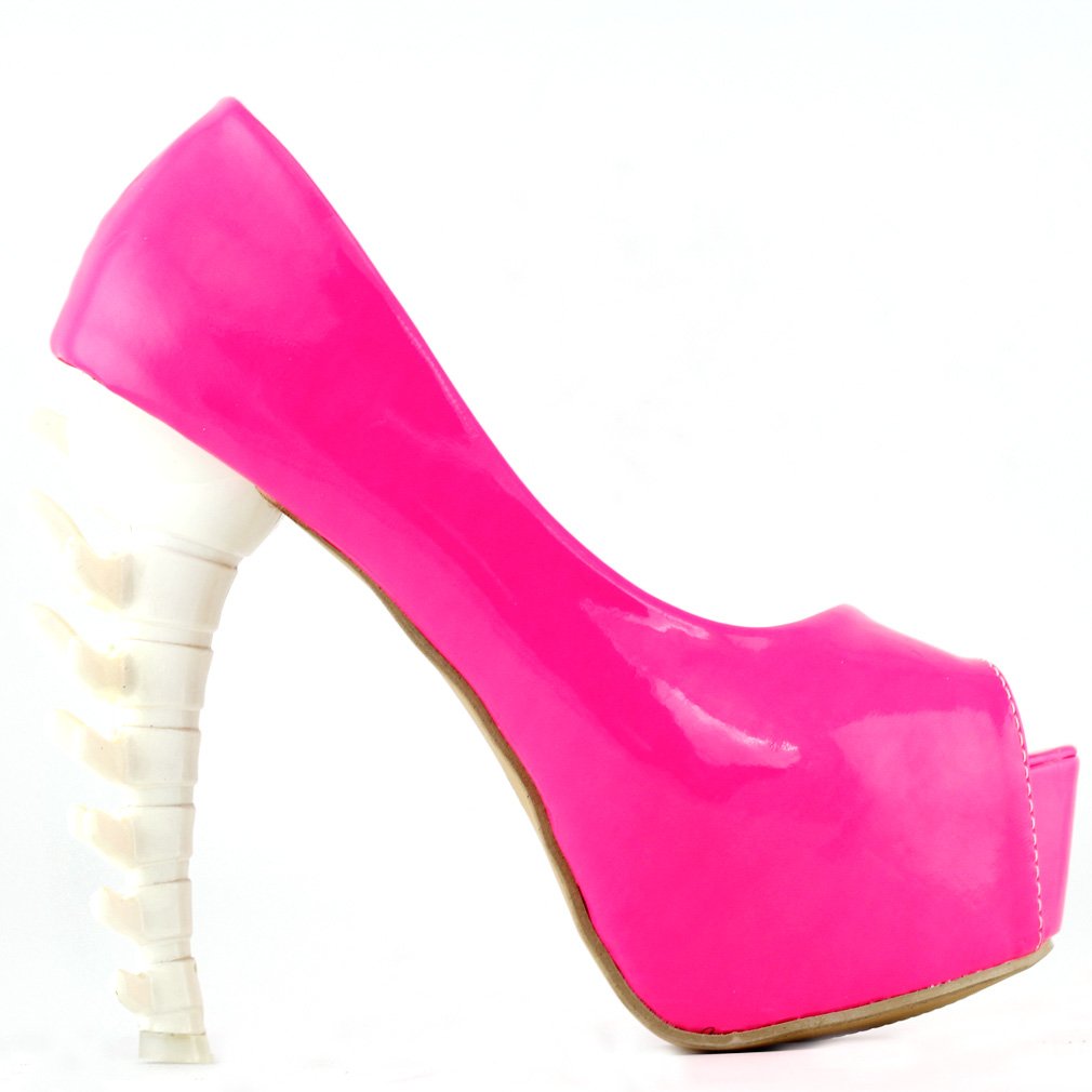 Sassy Peeptoe Bone High Heels Night Out Club Platform Pumps,LF40606