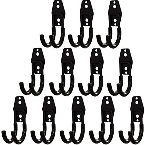 Ninbase Garage Storage Hooks, 12 Pack J Bike Bicycle Utility Hanging Hooks, Black Large Steel Tool Hooks For Hanging Garden Tool, Shed Wall Hanging Yard Tools, Garage Storage System #TOP6