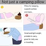 Big Hippo Camping Pillow for Sleeping - Memory Foam Travel Pillow Nap Pillow with Removable Pillow Cover,Soft Small Pillow (Black)