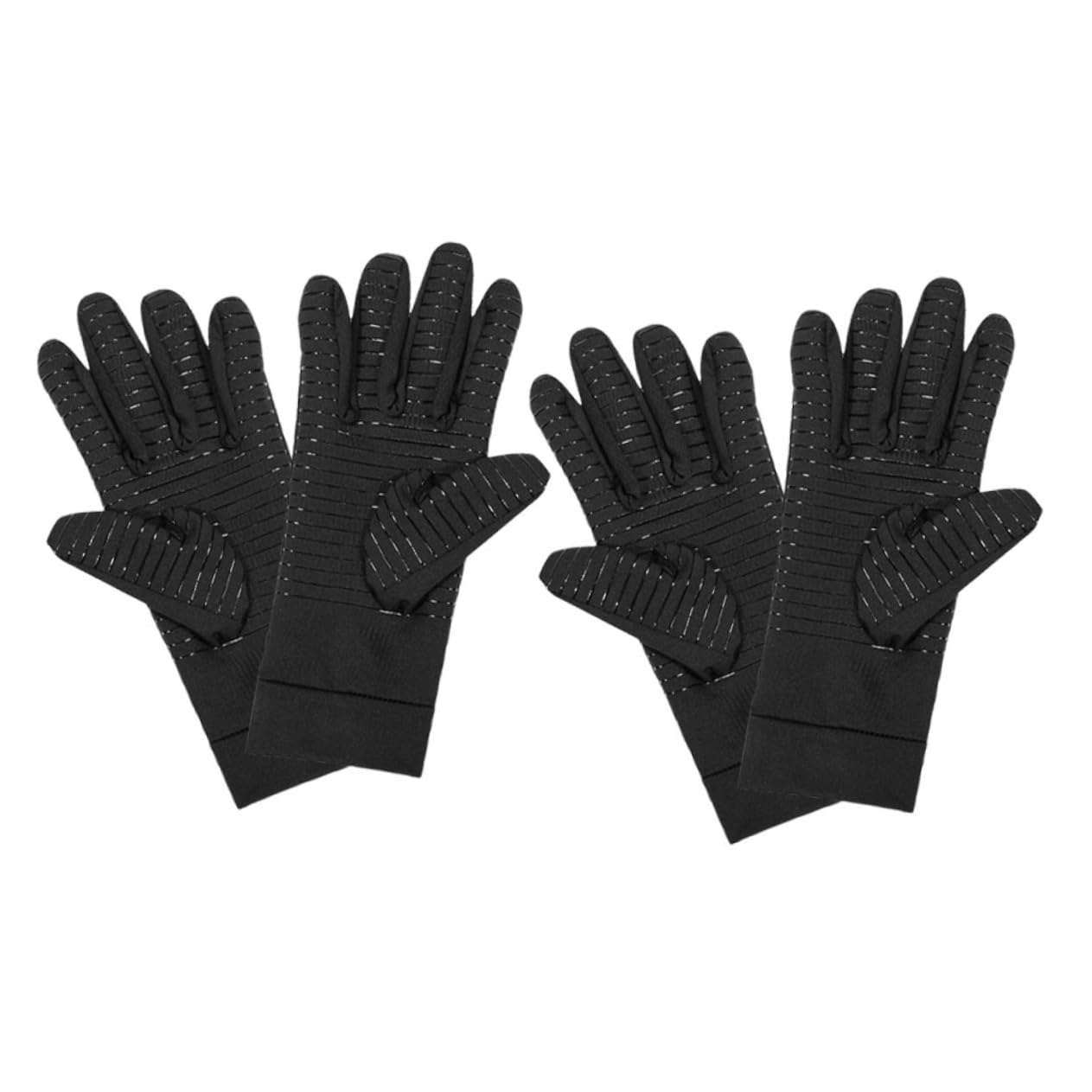 Milisten 2 Pair Full Finger Cycling Gloves Men Compression Non-Slip Elastic Workout Gloves for Outdoor Sports