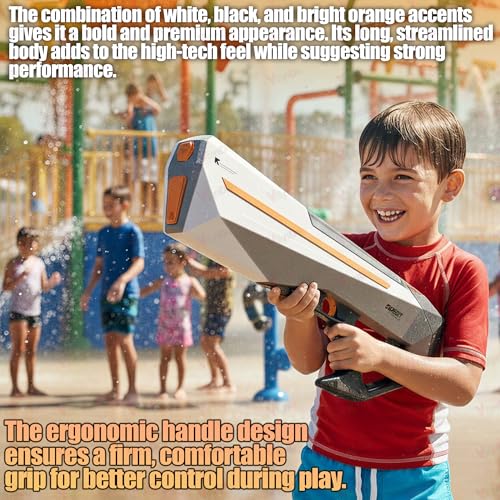 Image of Vikrida Rechargeable Electric Automatic Big Powerful Water Gun with Luminous Light Auto Suction 800ML Inbuilt Tank Up to 30Ft Shooting Range High Pressure Water Blaster for Pool, Beach & Summer Play