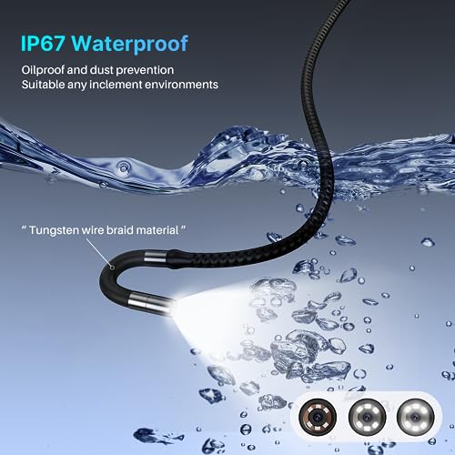 Oiiwak 360 Degree Articulating Borescope With Light, Portable 1080P Hd 4-Way Steering Joystick Endoscope With 0.23-Inch Diameter Probe Inspection Snake Camera, Compatible With Ios & Android (5Ft) #TOP3