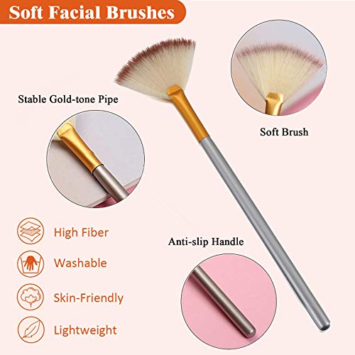 Jewelrywe Pack Of 2 Fan Mask Brushes Acid Applicator For Glycolic Peel/Masques #TOP1