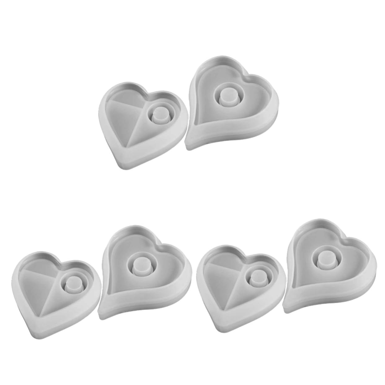 Moules en silicone pour bougeoirs coeur OSALADI de 6 pieces