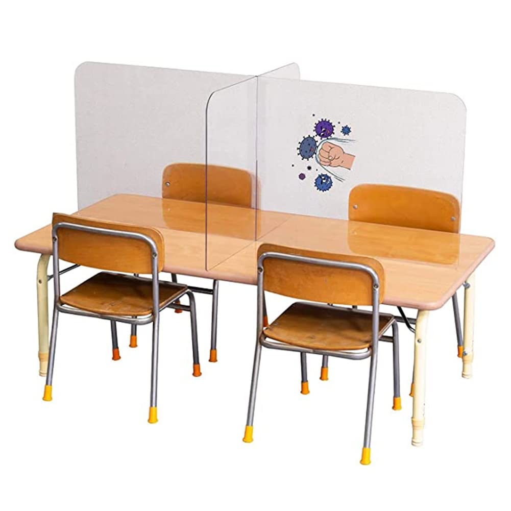 HUAHUA Sneeze Guard Sneeze Cough Anti-droplet Isolation Baffle, Transparent Acrylic Safety Protection Desktop Partition, 120cm Long For 4-person Safety Screen, 3 Sizes (Size : 120x60x48cm)