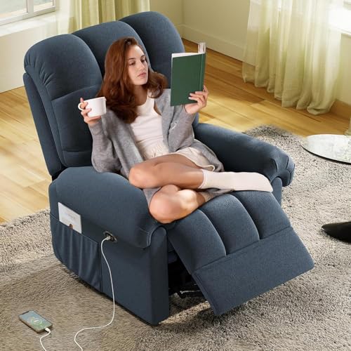 La Mejor Lista de Reposet Reclinable - solo los mejores. 46 Genérico Sillón Reclinable Reposet Moderno Cómodo Resistente Eléctric (Azul grisáceo)