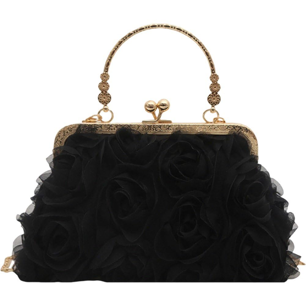 Danlai Flower Design Chain Bag, Elegant Evening Handbag Crossbody Bag for Wedding Banquet and Formal Occasion