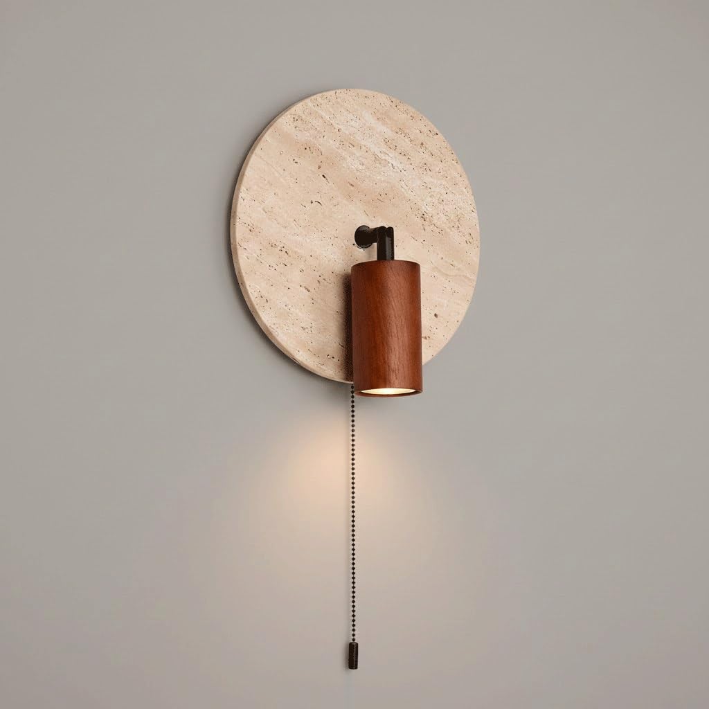 Lámpara de pared de madera de nogal ideal para lectura nocturna en el dormitorio