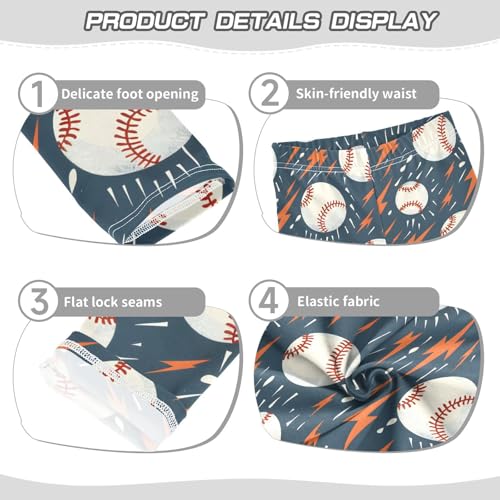Cartoon Baseball Lightning Girls Leggings Soft Stretch Workout Yoga Dance Pants for Kids Casual Tights3