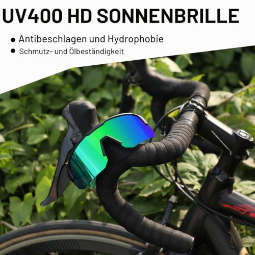 BangLong Fahrradbrille Polarisierte Sonnenbrille Herren Damen, UV400 Schutz Sportbrille für Schnelle, Lauf-, Rennrad Rad-, Biker… – Ansicht 2