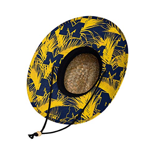Image of FOCO Men's NCAA College Team Logo Floral Straw Sun Hat