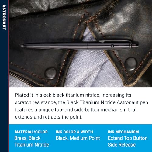 Image of Fisher Space Pen Side Release Button Ballpoint Retractable Pen, Black Titanium Nitride (AG7-BTN)