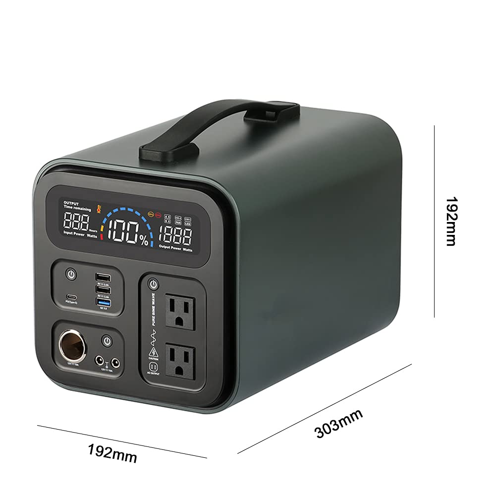 Generatore Esterno Centrale Elettrica Portatile 1100Wh Generatore Solare Onda Sinusoidale Pura Alimentatore di Emergenza con CA/CC/USB e PD per Viaggi in Campeggio all'Aperto