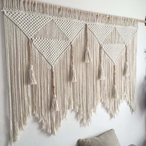 Opiniones de Cortinas de media altura al mejor precio. 50 Cortina de macramé con plantas, cortina bohemia para colgar plantas para ventanas, decoración de pared hecha a mano, cenefas para recámara, sala de estar, cocina (algodón...