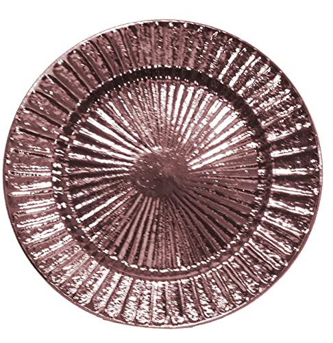 Platos redondos de plástico Rose Gold 13 pulg. set x4 miniatura 2