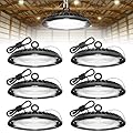 HYPERLITE LED High Bay Lights: 6-Pack 200W UFO Light for Damp Locations - UL-Listed LED Shop Lights for Warehouse Industry Lighting