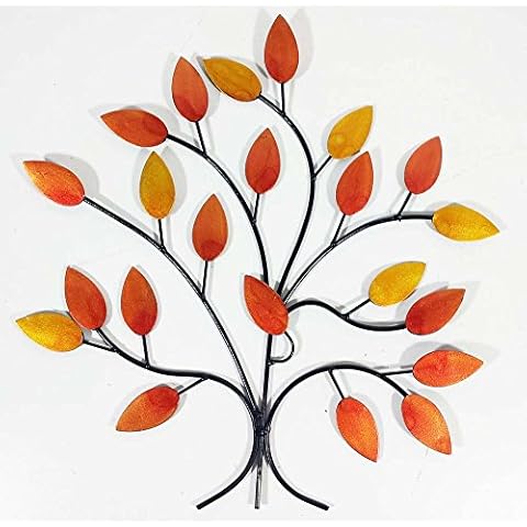 Golden Autumn Tree Branch Metal Wall Art Cover