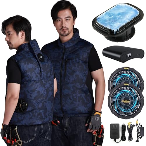ペルチェ冷却服【2025業界独創 1つ冷却器と扇風機付き 32V超高出力 20000mAh大容量バッテリー】ペルチェ素子冷却技術 最大-22℃冷やす バッテリーセット 冷感服 瞬間冷却 現場 外仕事 猛暑対策 男女兼用