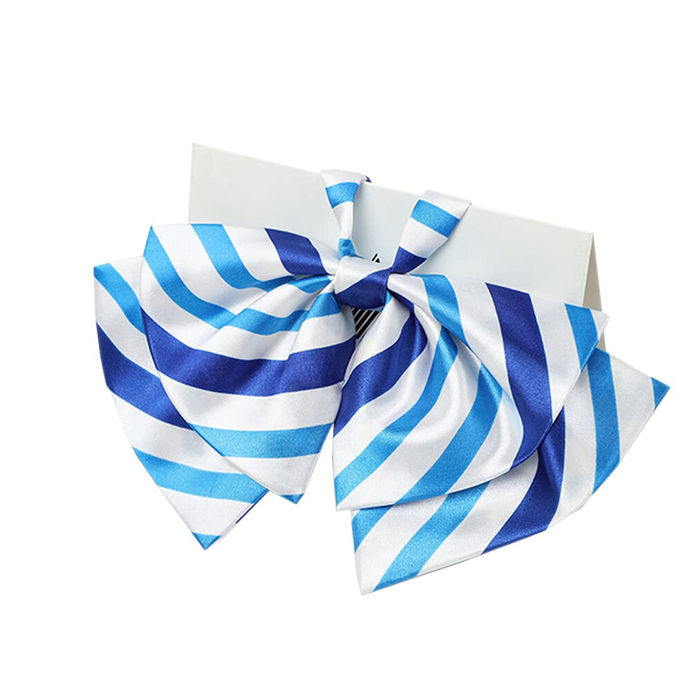JKQBUX Elegant Bow Tie Women's Pre-Tied Neckties Bowknot Stripe Adjustable Casual Uniform Bowtie Blouse Neck ties, T21, 19W*10L
