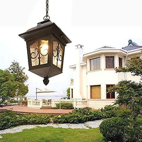 E27 Hanging Lamps Outdoor Pendant Light Retro Ceiling Light Vintage Industrial Metal Lantern Lights Rainproof Waterproof Gazebo Villa Loft Patio Balcony Courtyard Outdoor Chandelier (Style B) Cover