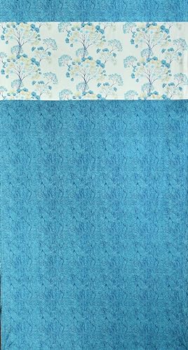 Image of Floral Patch Semi-Sheer Curtains for Window 6 Feet, Pack of 2, Aqua