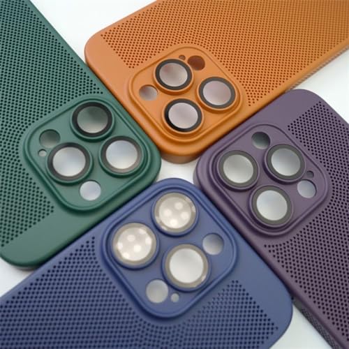 Étui de dissipation thermique pour iPhone 12 au quotidien avec filet respirant violet tendance