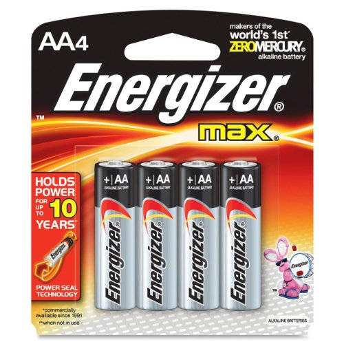 Energizer MAX Alkaline Batteries, AA, 4 Batteries/Pack