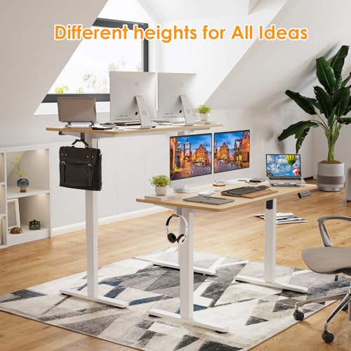 Image of STARY Electric Standing Desk Adjustable Height Sit Stand Home Office Desk with Splice Board