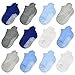 HYCLES Stoppersocken Kinder - 12 Paar ABS Socken Kinder Baby Jungen Kleinkind Rutschfeste Socken für 3-5 Jahre Antirutsch Socken Mädchen2 Marineblau+2 Dunkelgrau+2 Hellgrau+2 Weiß+2 Blau+2 Hellblau