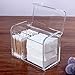 Sooyee Qtip Holder Dispenser for Cotton Ball Swab, Cotton Round Pads, Floss,3 Compartment Plastic Apothecary Jars,Bathroom Organization and Storage,Vanity Organizers and Storage,Clear