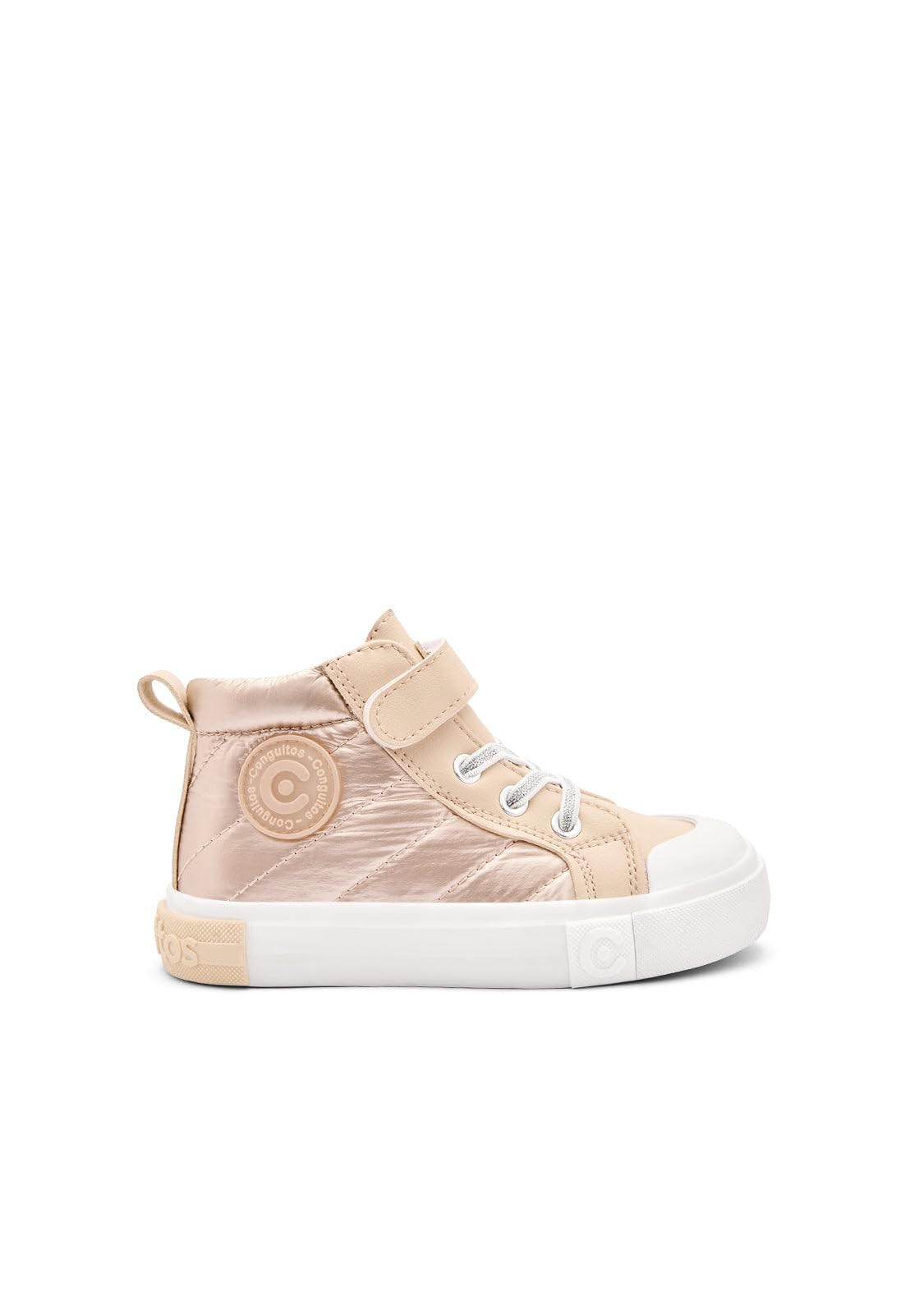 Conguitos - Zapatillas Altas de Niña con Tira Autoadherente y Cremallera Interior para Niña (Dorado/​Talla 31)