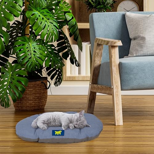 Ferplast Hundebett Relax, Hundekissen, Katzenkissen, Hundematte für Hundehütten und Autos – waschbar – aus Baumwolle mit weicher Polsterung, 43 x 30 cm. Himmelblau