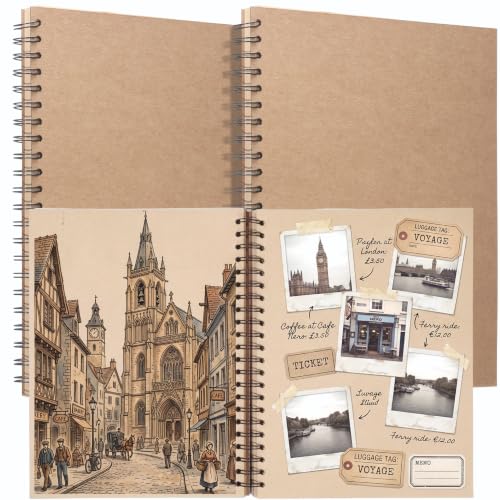 PerKoop Kraft Brown Spiral Sketch Books