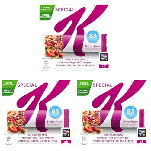 Kellogg's Special K Barritas de Frutos Rojos Pack 6 x 21.5g (Paquete de 3)