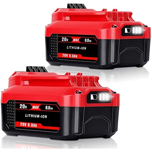 2PACK DSANKE CMCB204 6.0Ah 20V Lithium-ion Battery Replacement for Craftsman V20 Lithium Ion Battery CMCB204 CMCB204-2 CMCB202 CMCB202-2 CMCB201