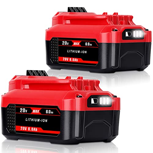 2PACK DSANKE CMCB204 6.0Ah 20V Lithium-ion Battery Replacement for Craftsman V20 Lithium Ion Battery CMCB204 CMCB204-2 CMCB202 CMCB202-2 CMCB201 by C DSANKE C - Used condition - US$41.26