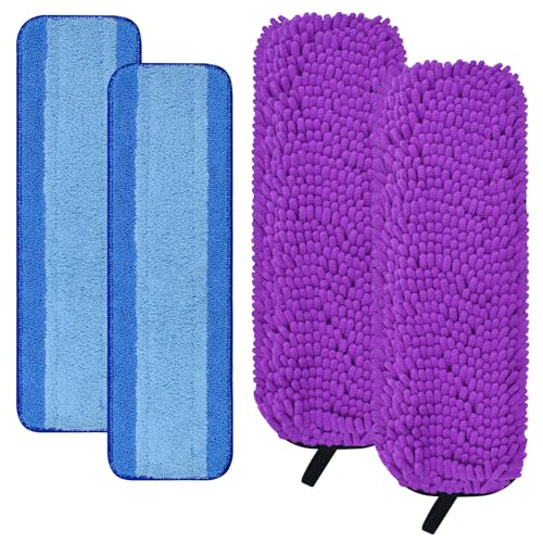 Image of DLAIMI 4 Pack Pet System Microfiber Sweeping Pad for Bona Mops, Microfiber Cleaning Pad for Hardwood Floors Dry Wet Cleaning - Picks Up Pet Hair - Includes 2 Sweeping Pads and 2 Deep Clean Pad