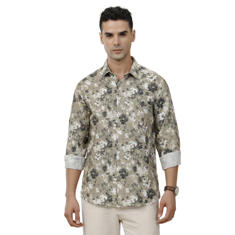 linen club Men's Linen Rich Printed Contemporary Fit Full Sleeve Casual Shirt-picture-54